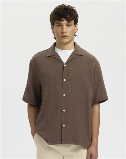 Selected - SLHRlxcal Resort Skjorte - Chocolate Chip